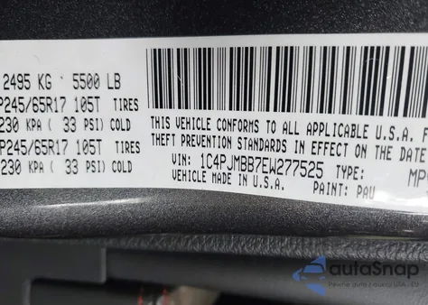 2014 Jeep Cherokee Trailhawk z USA, uszkodzony, nr VIN 1C4PJMBB7EW277525